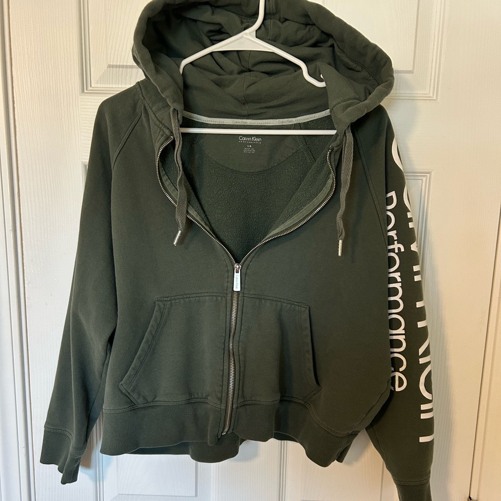 Calvin Klein Olive Green Women's Hoodie Jacket